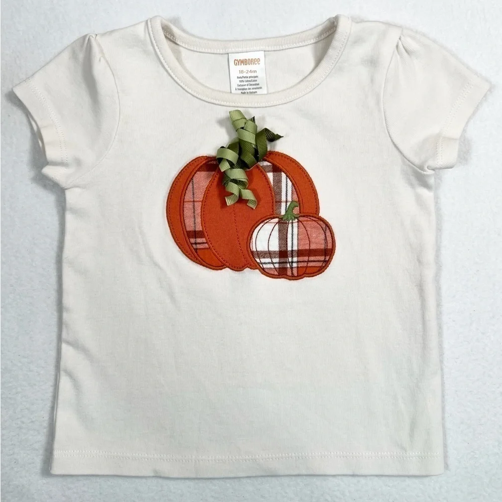 GYMBOREE‎ Girls Fall Plaid Pumpkin Patch Top 18-24M Cottagecore Preppy Halloween